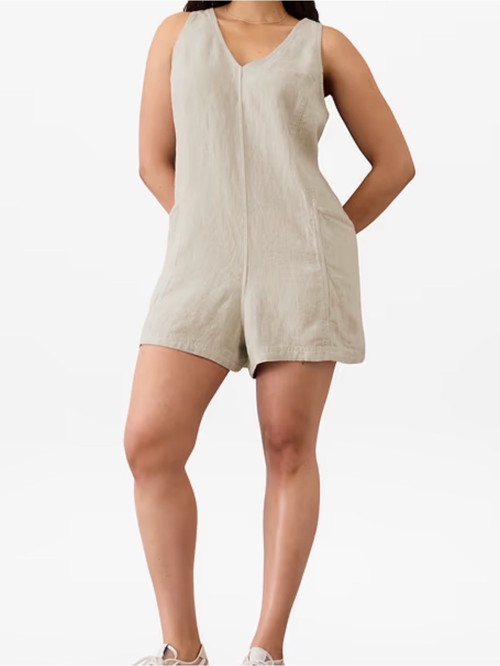 Athleta Retreat Linen Romper Size M